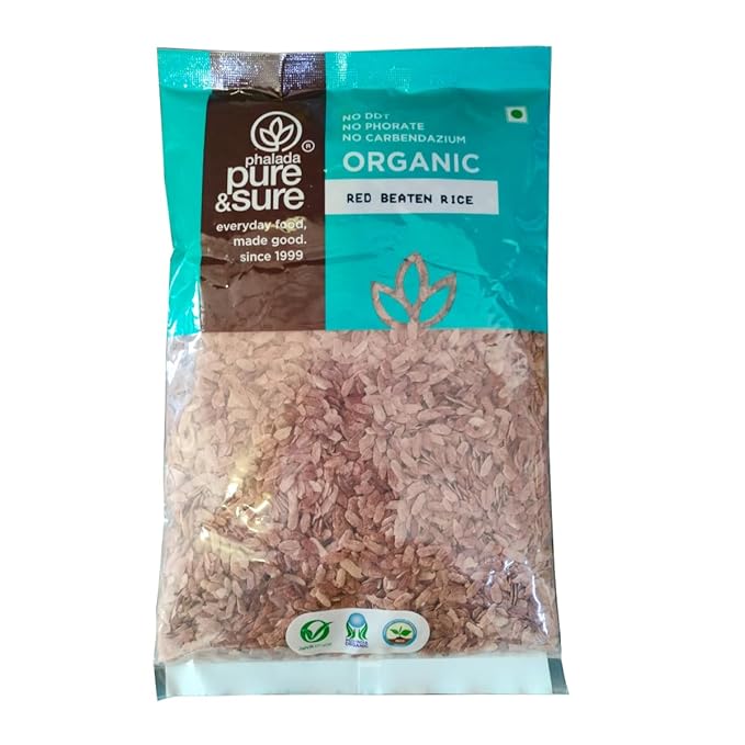 Red Beaten Rice Poha - Organic - Indian - Pure and Sure - 500gm