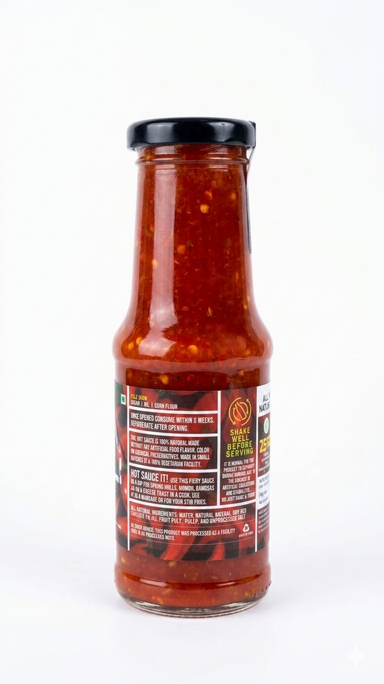 Chilli Sauce | Red Chilli Sauce All Natural - No Added Chemical Or No Added Preservatives - Wild Valley - 200gm