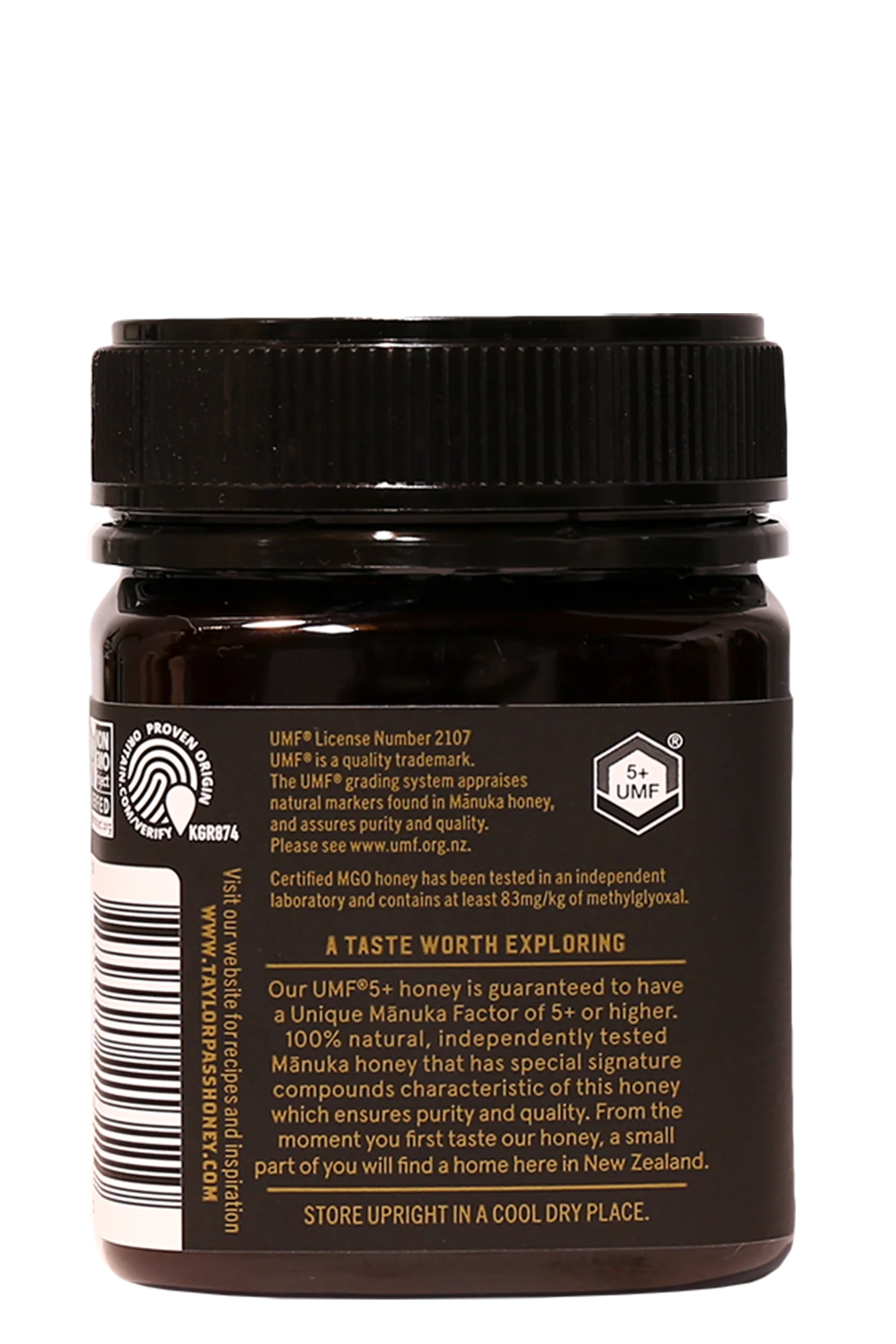 Honey | New Zealand Reserve Manuka Honey - UMF 5+ MG0 83+ - Antibiotic Free - Taylor Pass Honey - 250gm