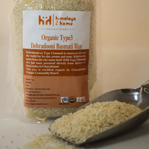 Rice | Basmati (Type 3) - Dehradooni - Organic - Himalaya 2 Home - 1000gm