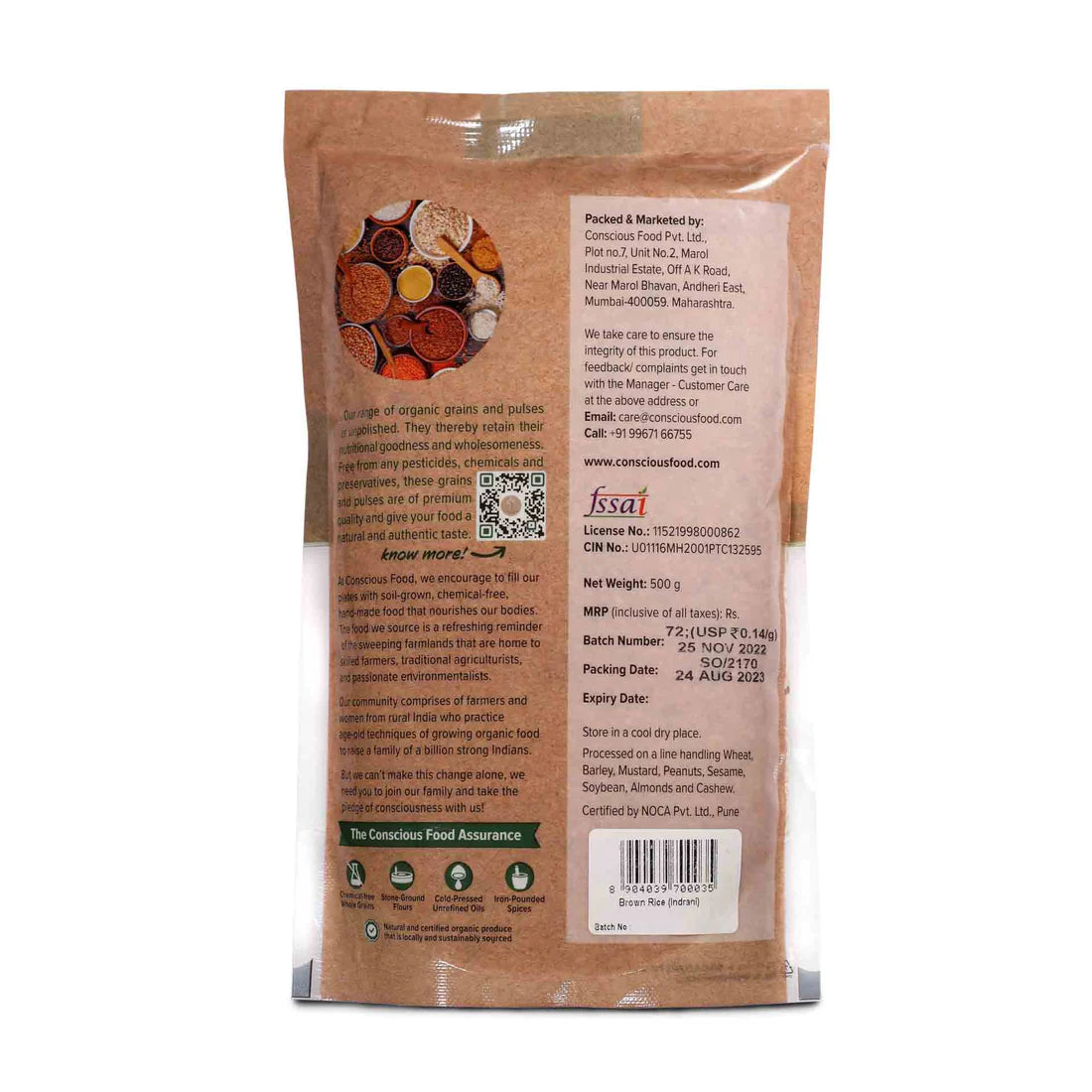 Rice | Brown Rice Indrani - Conscious Food - 500gm