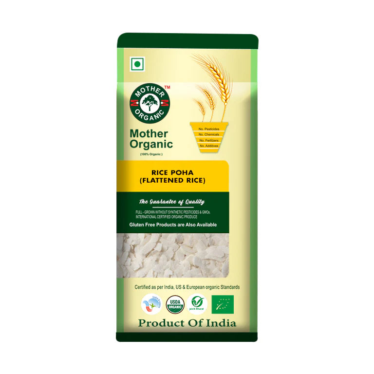 Poha | Rice Poha - USDA Oragnic - Mother Organic - 500gm