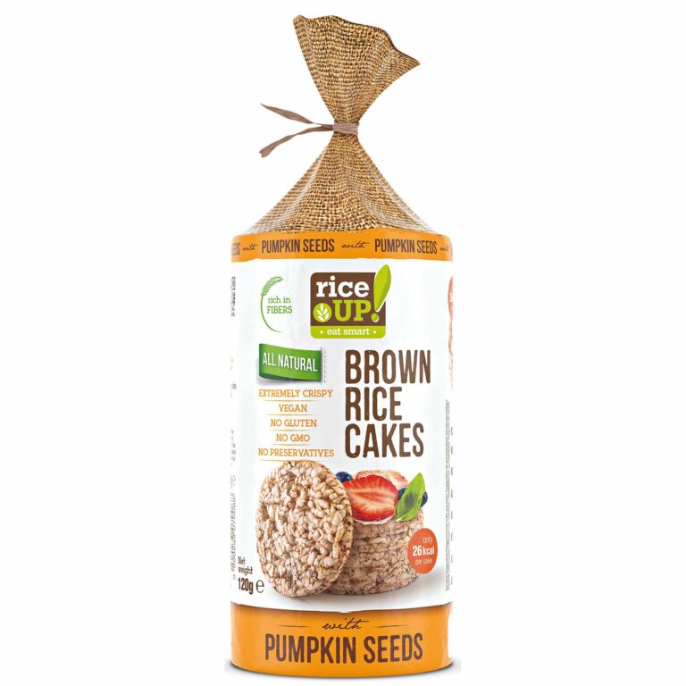 Rice Cakes | Brown Rice Cakes (Pumpkin Seeds) - Not Fried - Vegan, Gluten Free, No Preservatives & No GMO - RiceUp – 120gm