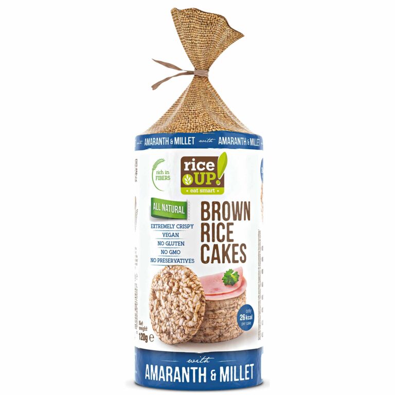 Rice Cakes | Brown Rice Cakes (Amaranth & Millet) - Not Fried - Vegan, Gluten Free, No Preservatives & No GMO - RiceUp – 120gm