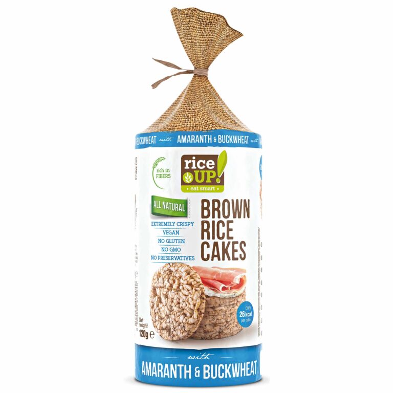 Rice Cake | Brown Rice Cake Amaranth and Buckwheat - Vegan, Gluten Free, Half Fat, Not Fried & Whole Grains With Olive Oil – Rice Up - 120gm