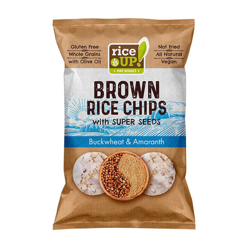 Chips | Brown Rice Chips (Buckwheat & Amaranth) - Not Fried - Vegan, Gluten Free, No Preservatives & No GMO - RiceUp – 60gm