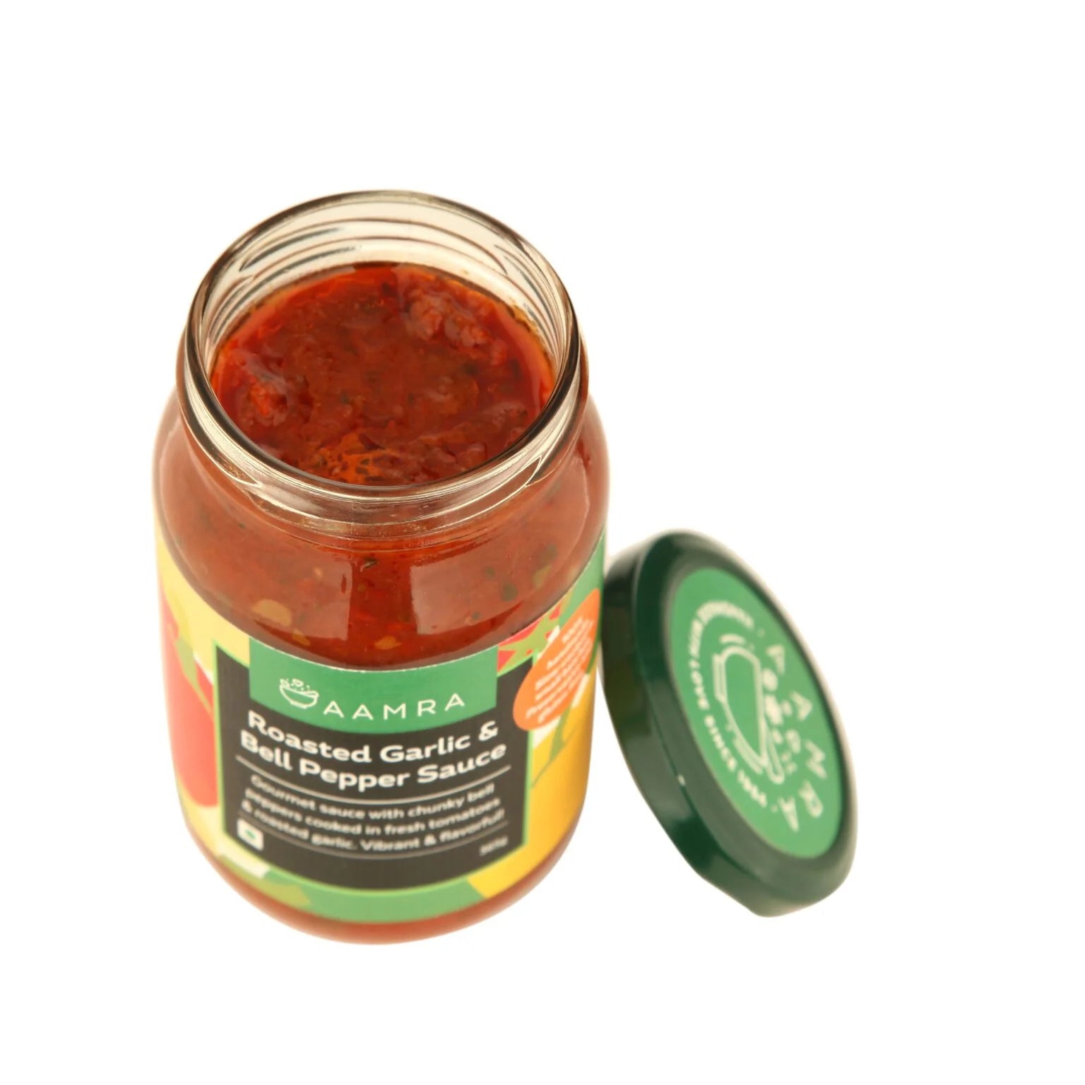 Roasted Garlic & Bell Pepper Sauce - Handmade - No Added Preservatives - Aamra - 365gm