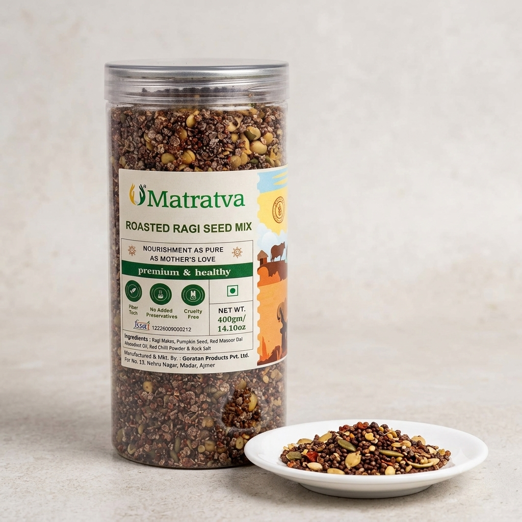 Seed | Roasted Ragi Seed Mix - Fiber Rich - No Preservatives - Matratva- 400gm