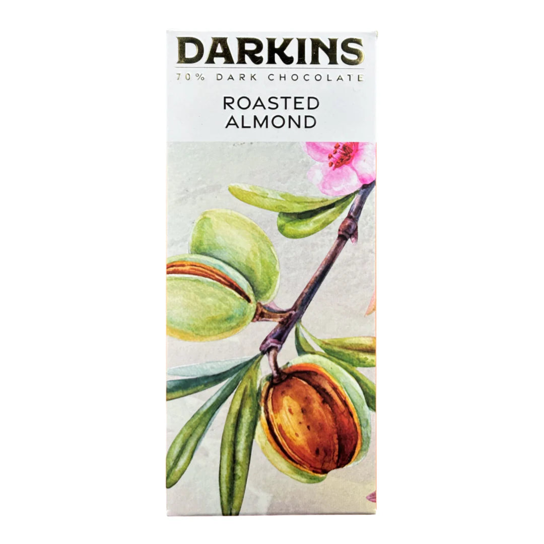 Dark Chocolate | 70% Dark Chocolate with Roasted Almond – Vegan & Gluten Free - Darkins – 50gm
