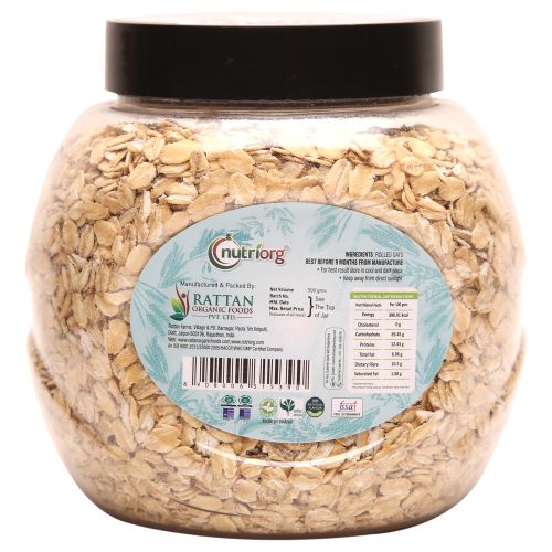 Rolled Oats - Gluten Free - Nutriorg - 500gm