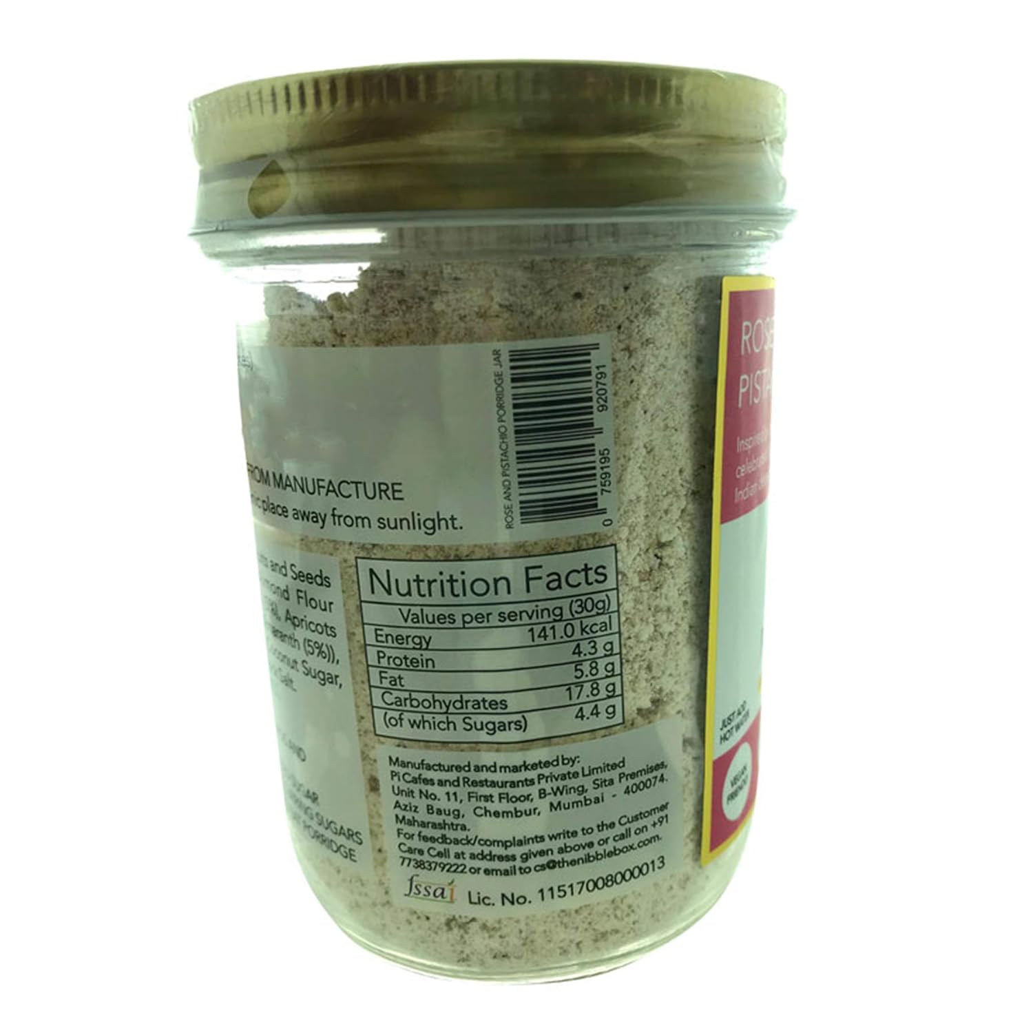 Rose And Pistachio Porridge - Vegan, Gluten Free & Zero Processed Sugar - The Nibble Box - 200gm