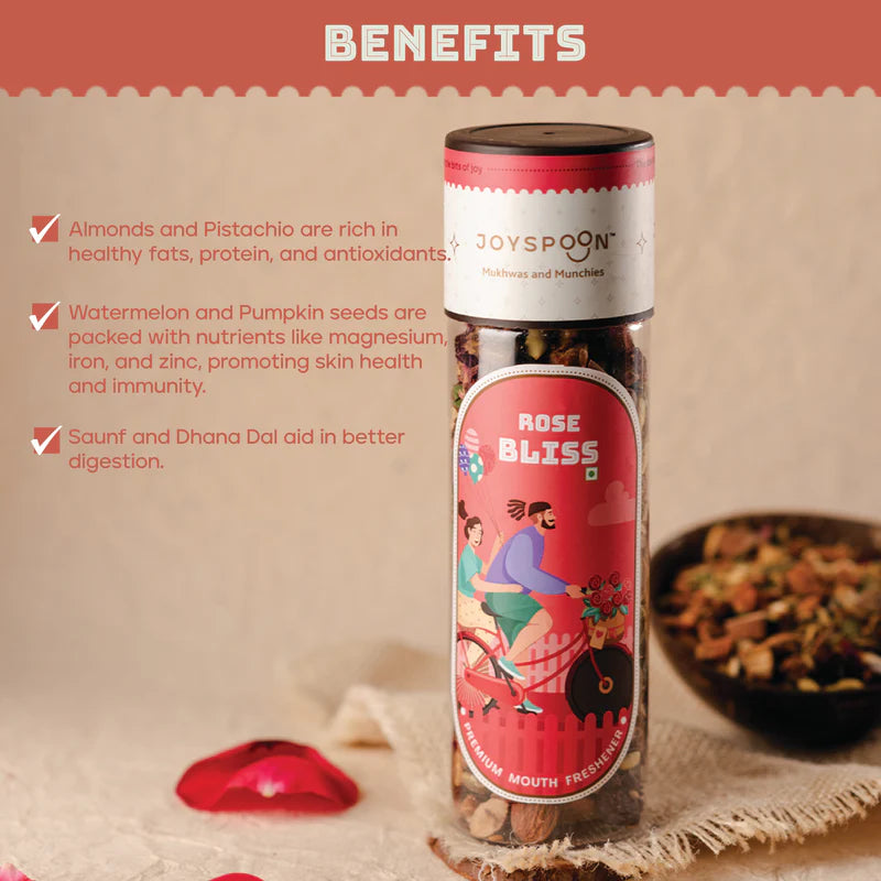 Mouth Freshener | Mukhwas (Rose Bliss) - Made With Premium And All Natural Ingredients - No Supari, No Preservatives & No Artificial Flavour – Joyspoon – 100gm