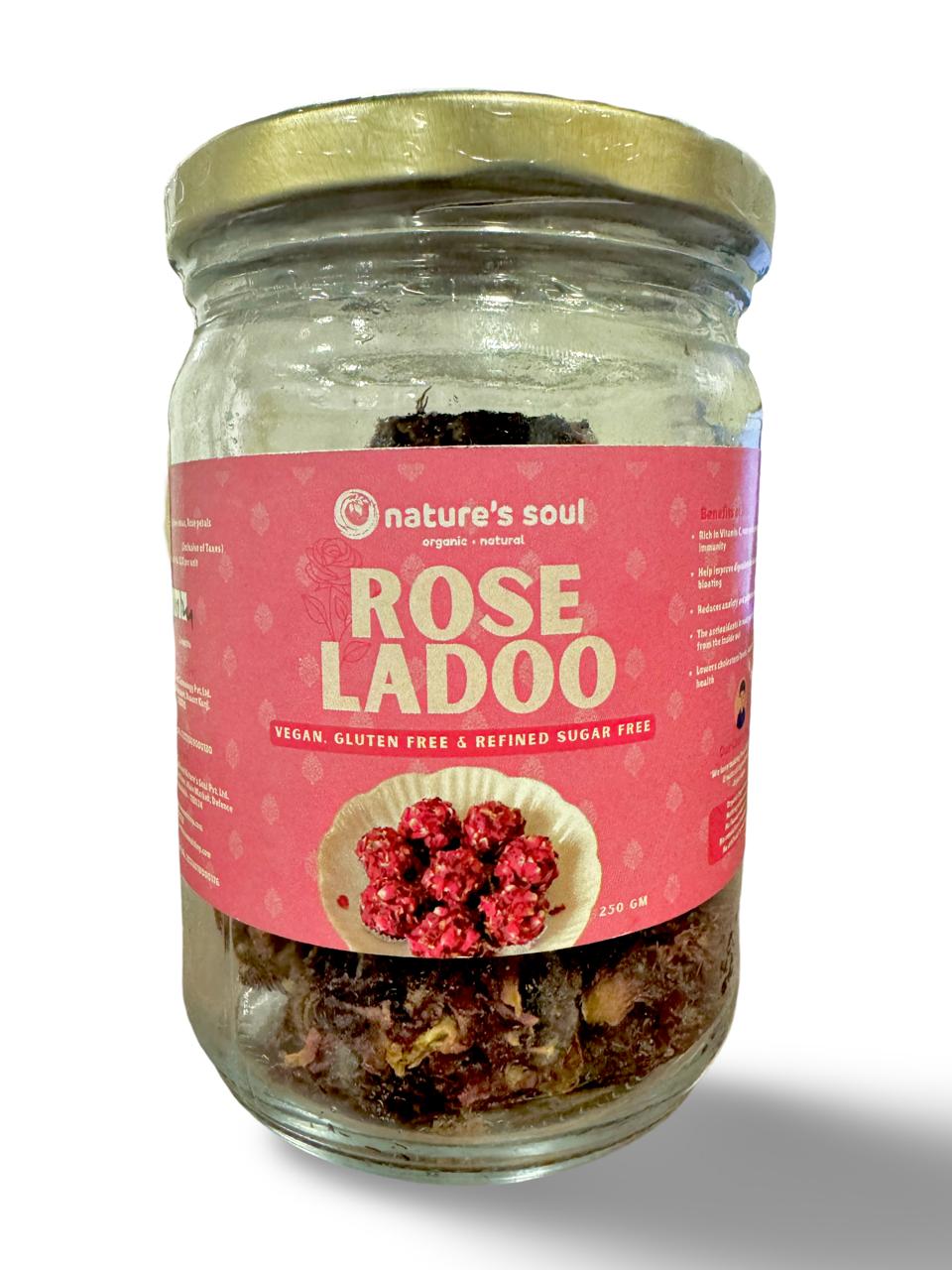 Ladoo | Rose Ladoo – Organic Ingredients – Vegan, Gluten Free, No Flavour Enhancer, No Emulsifiers And Stabilisers & Refined Sugar Free – Nature’s Soul – 250gm