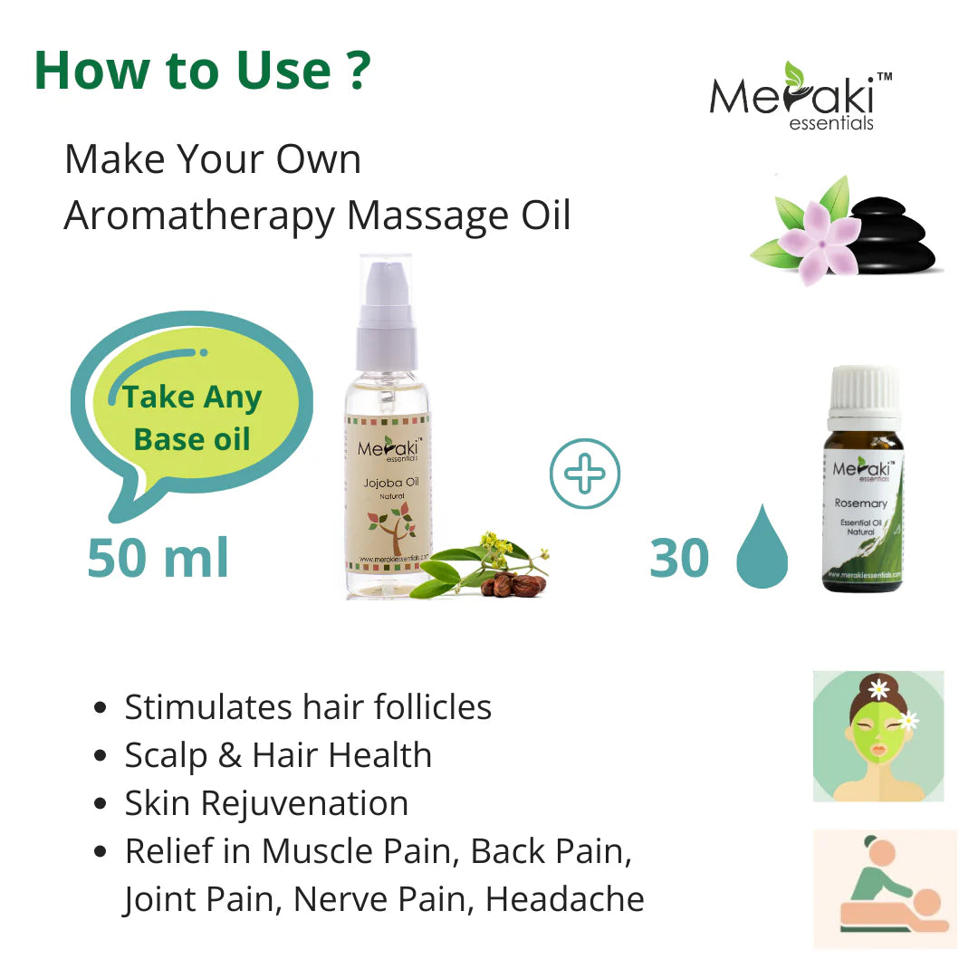 Rosemary Oil (Rosmarinus Officinalis) - Natural - Indian - Meraki Essentials - 10ml