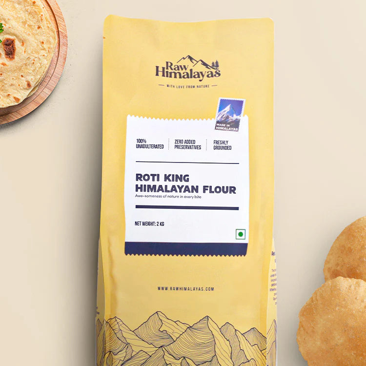 Flour | Roti King Himalayan Flour - Unadulterated - Natural – Diabetic Friendly & Zero Added Preservatives – Raw Himalayas – 2000gm