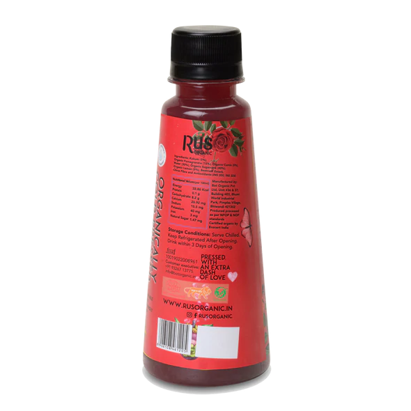 Juice | Ruby – Pomegranate Kokum Juice – Cold Pressed - USDA Organic - Vegan, No Added Sugar & Eco Friendly – Rus Organic – 200ml