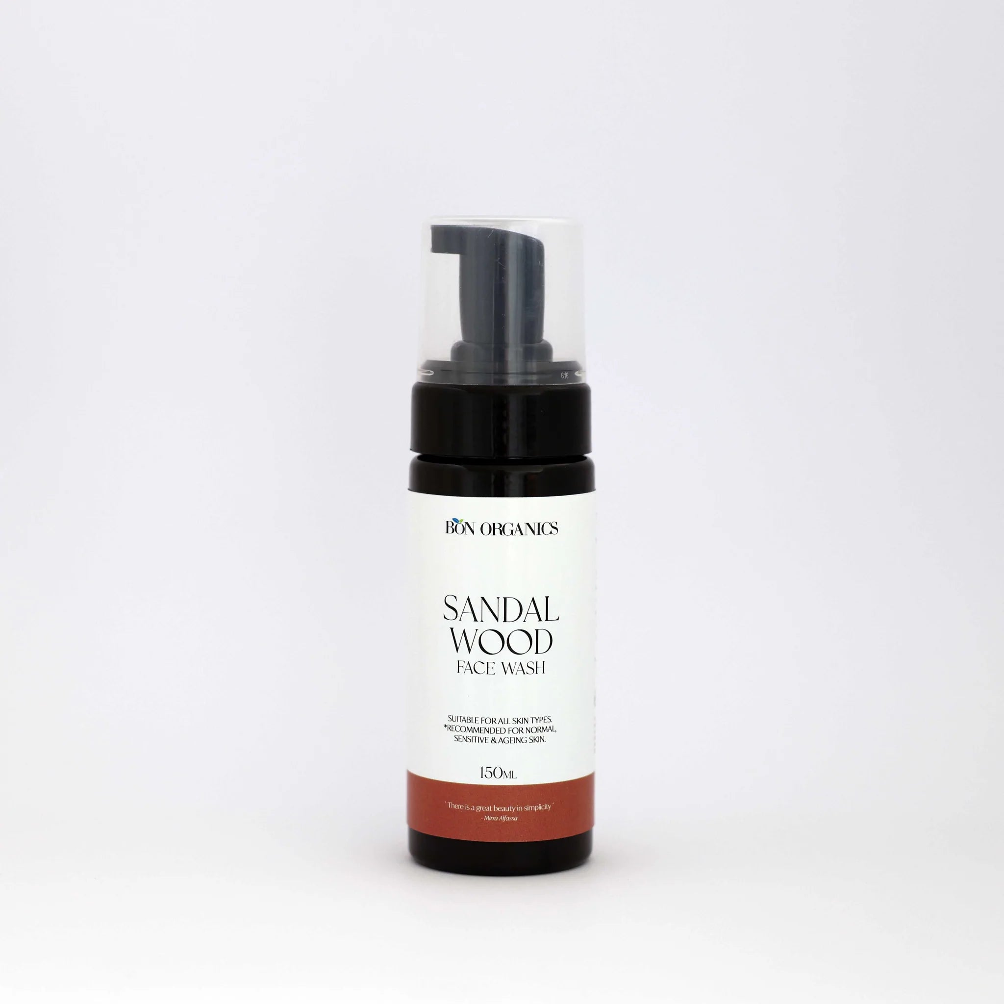 Face Wash | Sandalwood  - Recommended for Normal, Sensitive & Ageing Skin - Bon Organics -  150ml