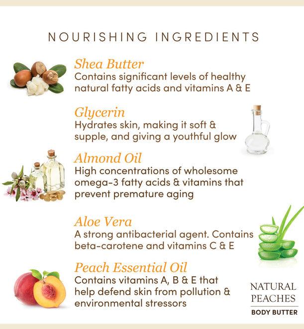 Natural Peaches Shea Body butter, Almond Oil Enriched - The Earth Reserve - 160gm
