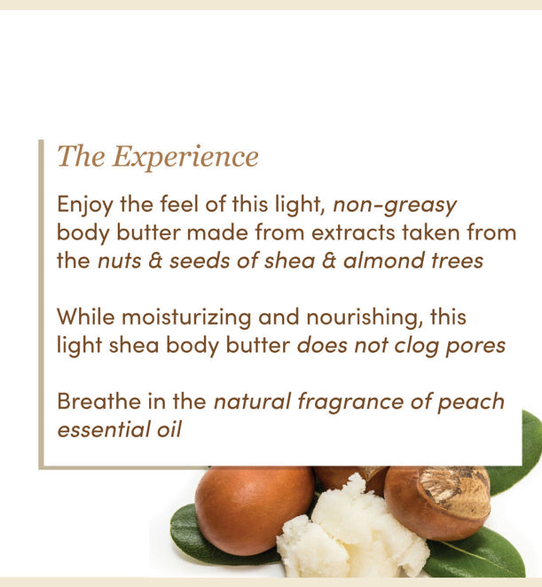Natural Peaches Shea Body butter, Almond Oil Enriched - The Earth Reserve - 160gm