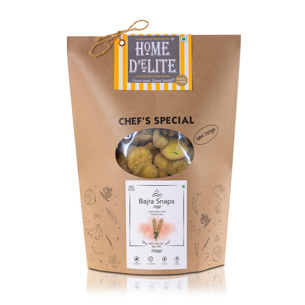 Bajra Snaps | High In Protein, Cholesterol Free, No Added Preservatives & No Trans Fat – Home Delite – 250gm