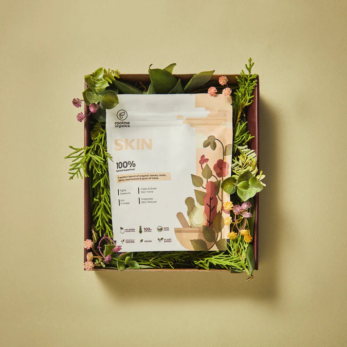Skin | (A Perfect Blend Of Organic Leaves, Roots, Stems, Heartwood & Gum Of Trees) - 100% Natural Superfood - Vegan, Non GMO & No Added Preservatives – Rootine Organics – 100gm