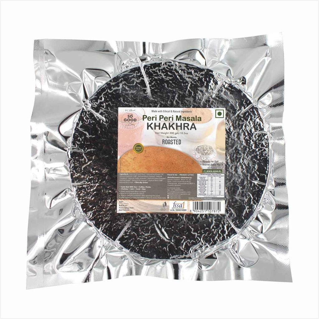 Khakhra | Peri Peri Masala Khakhra (Made With Ethical & Natural Ingredients) - Roasted - No Maida & No Added Preservatives - So Good - 300gm