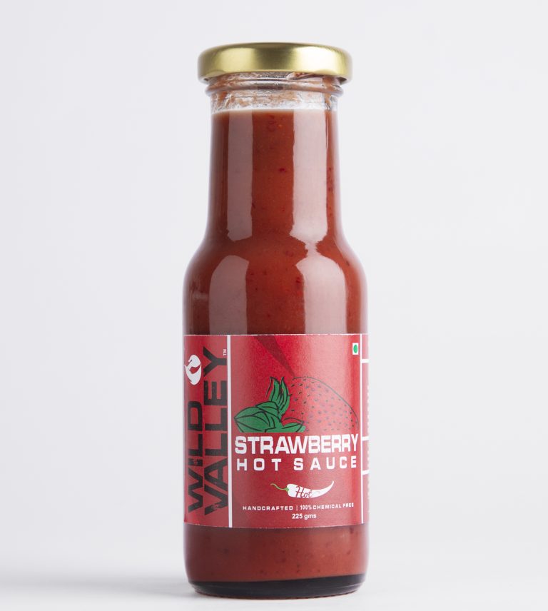Strawberry Hot Sauce – Natural – Indian – Vegan & No Added Chemicals – Wild Valley – 225gm