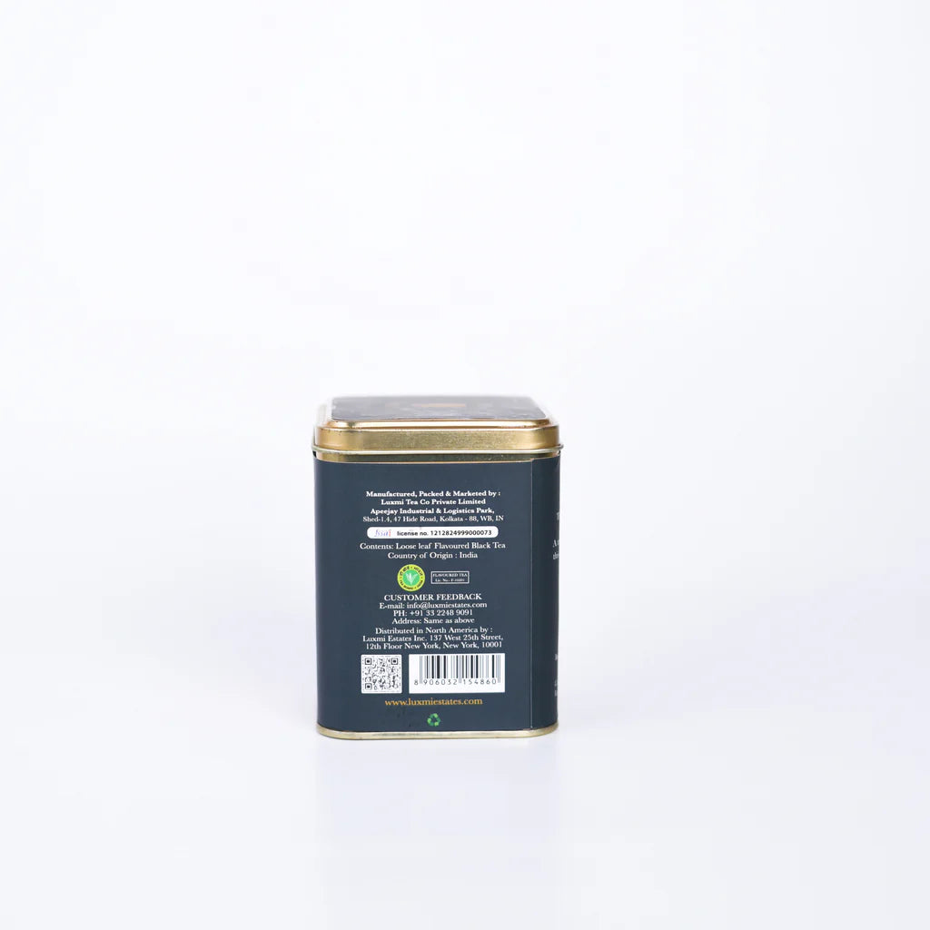 Tea | Black Tea - Saffron Spice Chai - Herbal Tea - Assam CTC, Cardamom, Saffron, Cinnamon - Organic - Caffeine Free - Luxmi Estates – 100gm Loose Leaf Tea