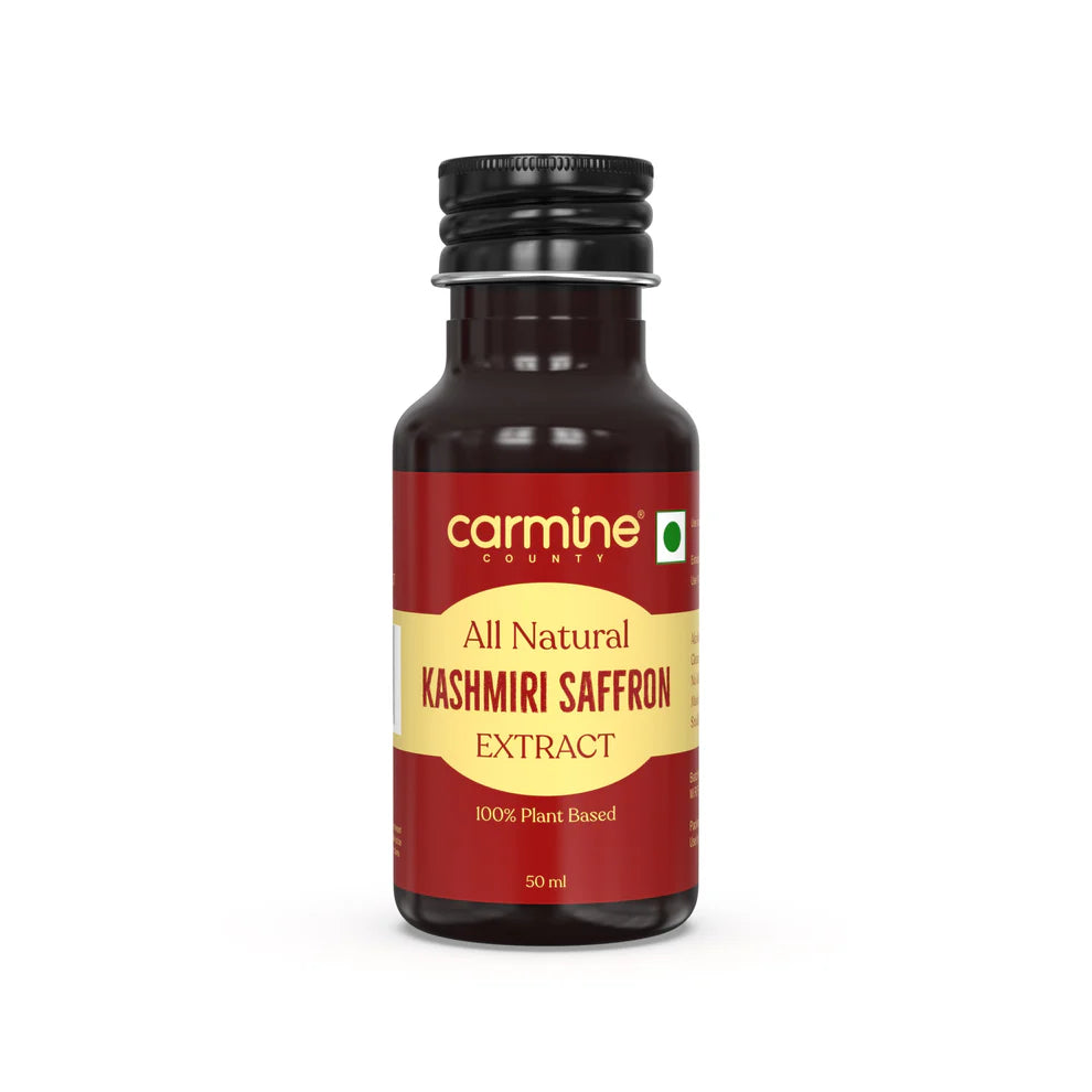 Saffron Extract | Kashmiri – All Natural – Vegan, Gluten Free, Alcohol Free, No Added Sugar & No Added Preservatives – Carmine County – 50ml