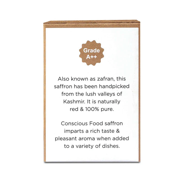 Saffron | Handpicked From Kashmir Valley - Organic - Conscious Food - 1gm