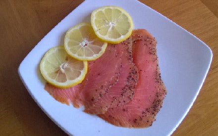 Salmon | Smoked Salmon (With Lemon & Peppercons) - No Antibiotics And Hormone Free - Caspian Caviar - 200gm