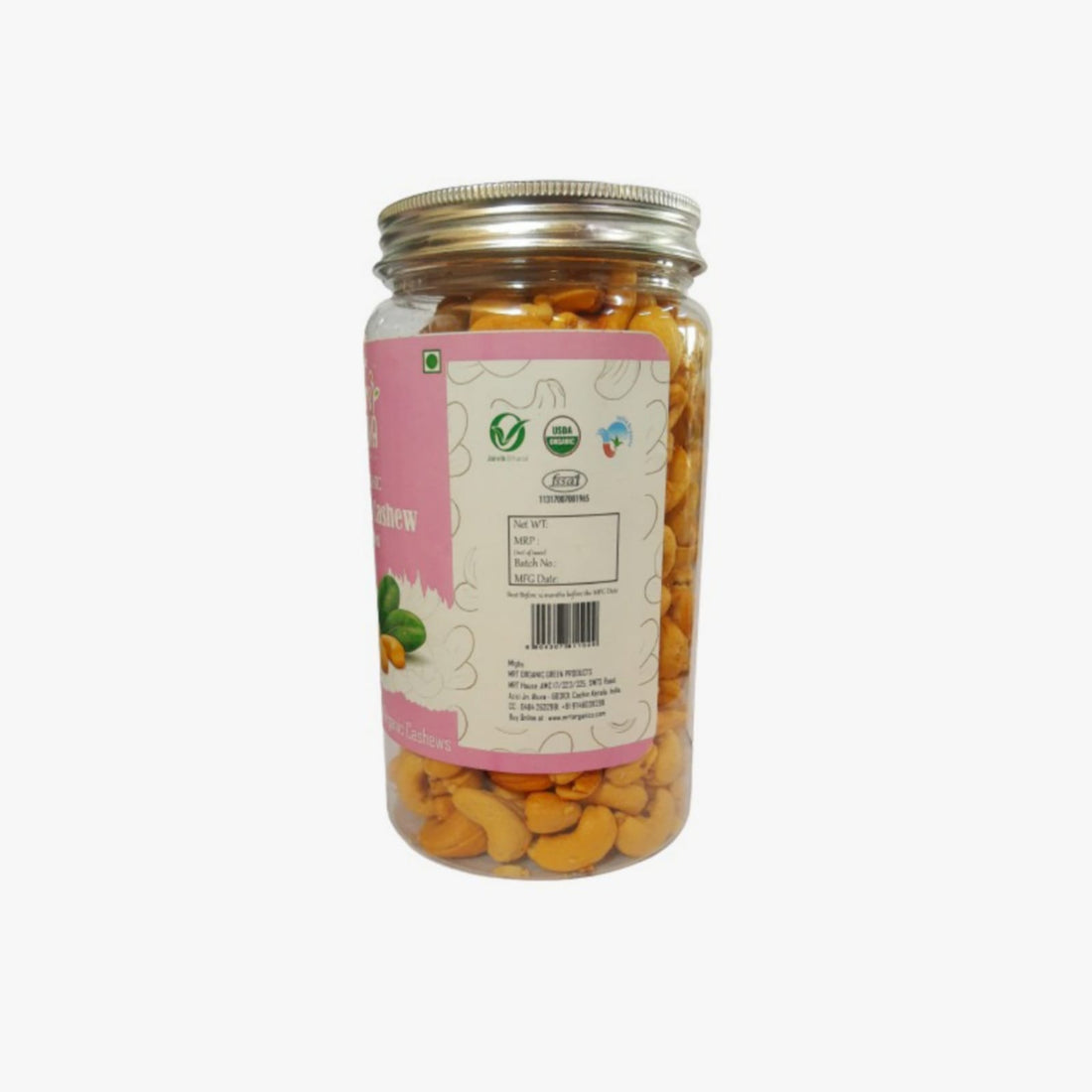 Cashew | Salted (Roasted) – USDA Organic – Mrt Organics – 600gm