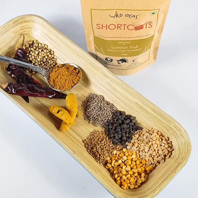 Sambar Podi | Masala Powder For Sambar – Organic – No Added Artificial Flavors, Colors & Preservatives - Wild Ideas – 100gm