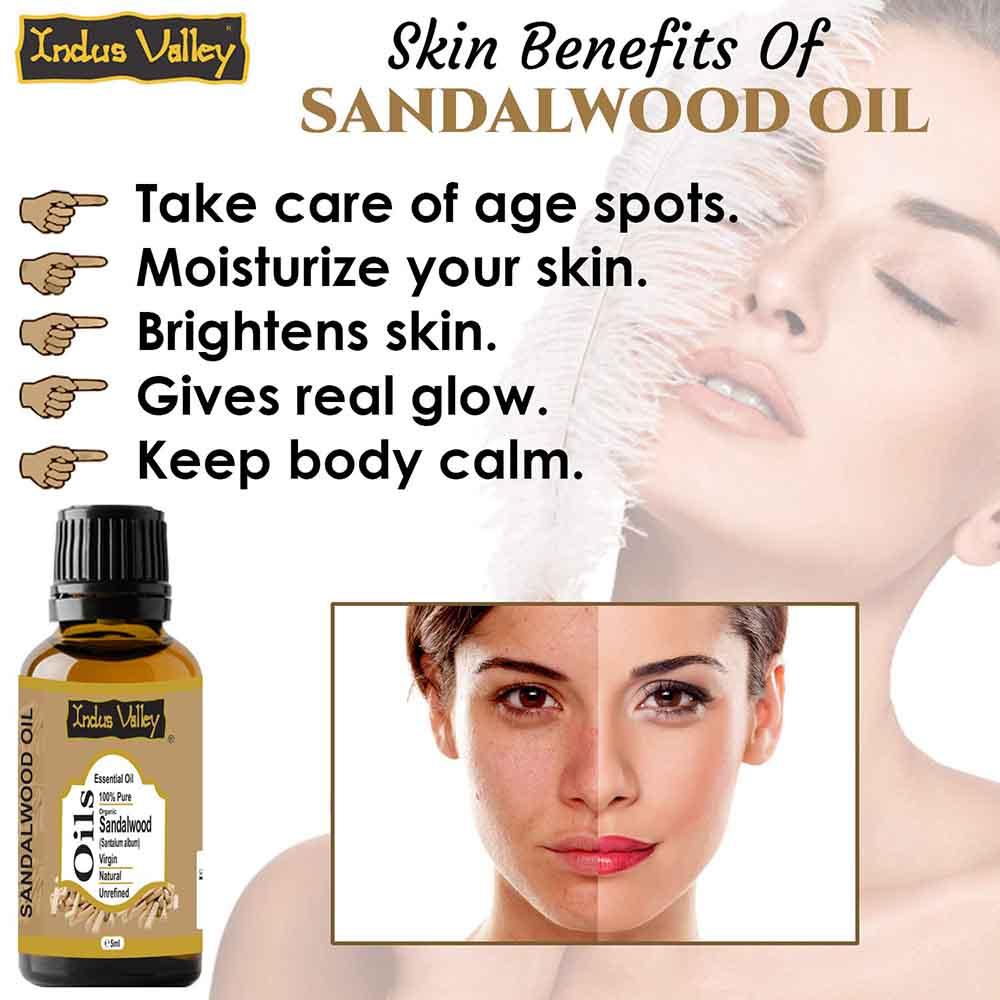 Sandalwood Oil | Essential - Pure & Organic - Vegan & Cruelty Free - Indus Valley - 5ml