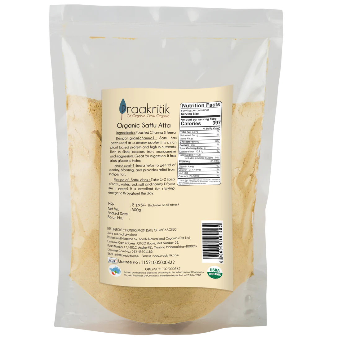 Sattu Atta | Organic - Praakritik - 500gm