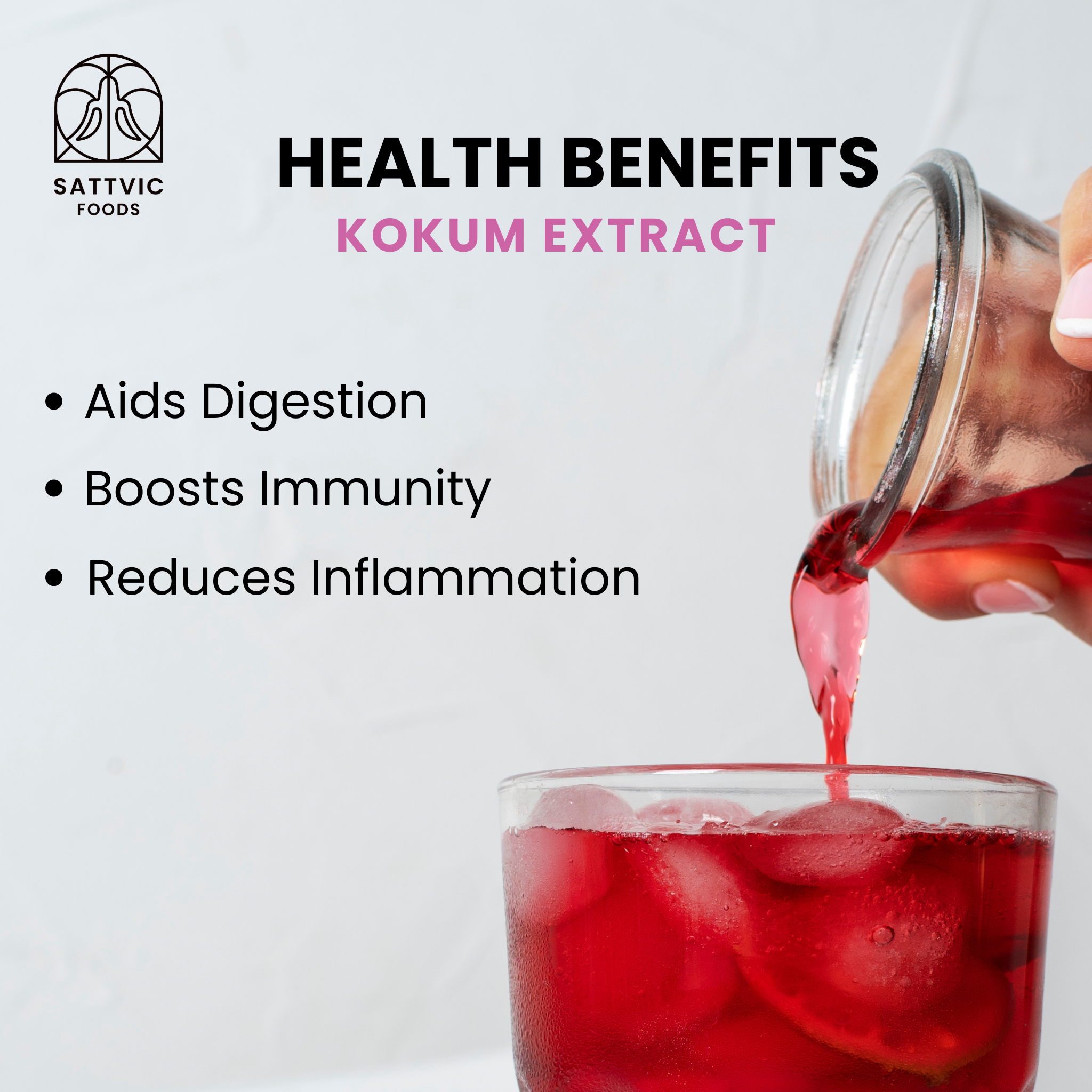 Kokum Extract | No Added Sugar & No Added Preservatives - Sattvic Foods - 250ml