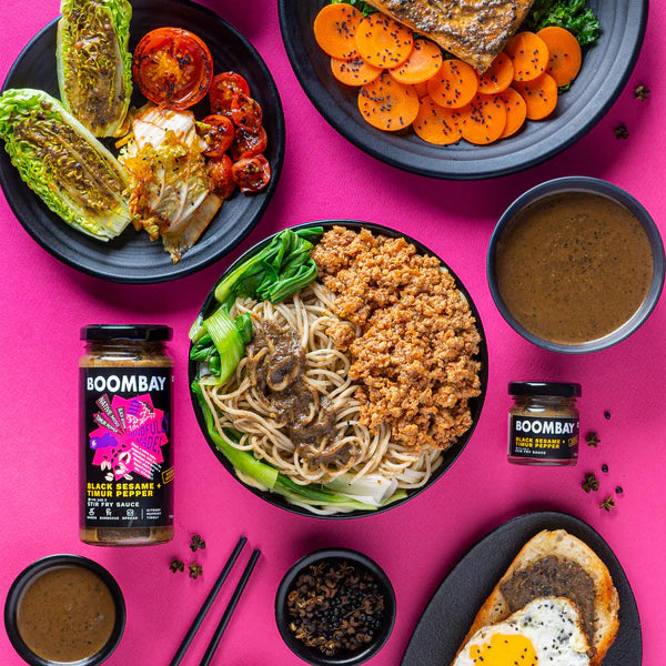 Sauce | Black Sesame + Timur Pepper (Citrusy Peppery Tingly) - Stir Fry Sauce - Ramen - Barbecue - Spread - Boombay - 250gm