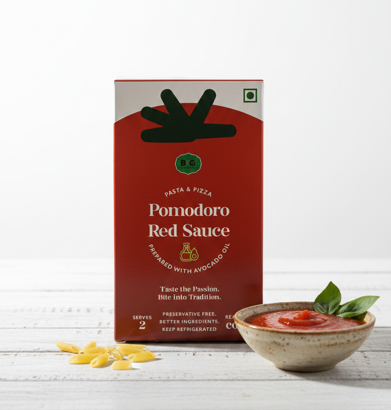 Pomodoro Red Sauce - Prepared With Avocado Oil - Preservatives Free, Better Ingredients - B&G- 200gm