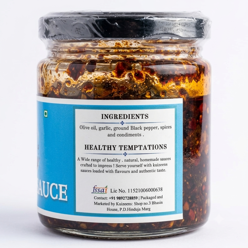 Sauce | Black Pepper Sauce- Gluten Free - Sugar Free, Chemical free, No Added Sugar - Kuizeens - 150gm