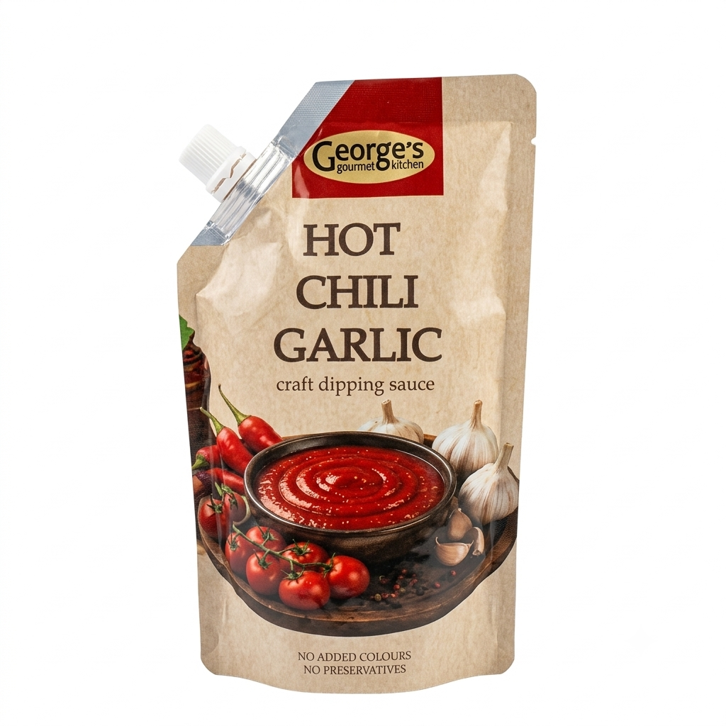 Hot Chili Garlic Dipping Sauce – George’s Gourmet Kitchen - 350gm