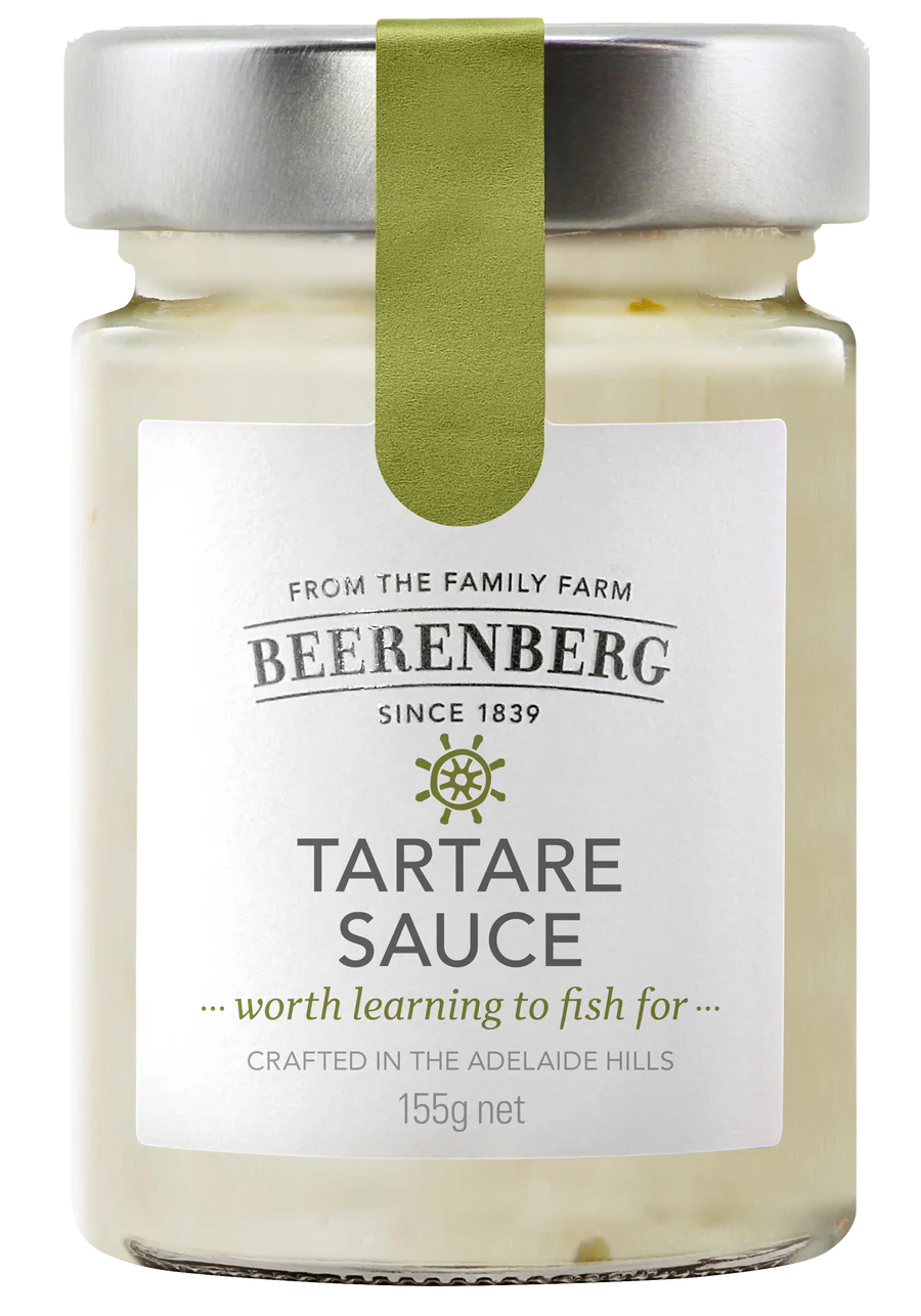 Sauce | Tartare Sauce- Gluten Free-Premium Australian Gourmet Seafood Sauce - Creamy Dill & Capers Tartare - Perfect for Fish, Chips, Sandwiches & Dips - No Added Colour & No Added Preservatives - Beerenberg - 155gm