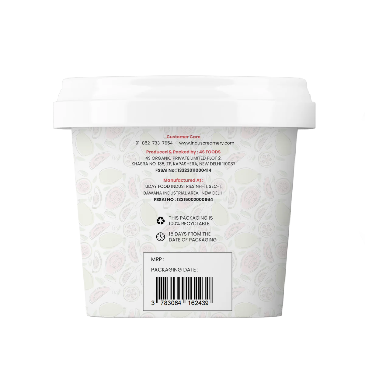 Ice Cream | Sawai Madhopur (Chilli Guava) - Hand Crafted Ice Cream - 100% Natural - No Added Preservatives, No Oil Fat & No Stabilisers - INDUS CREAMERY - 500ml