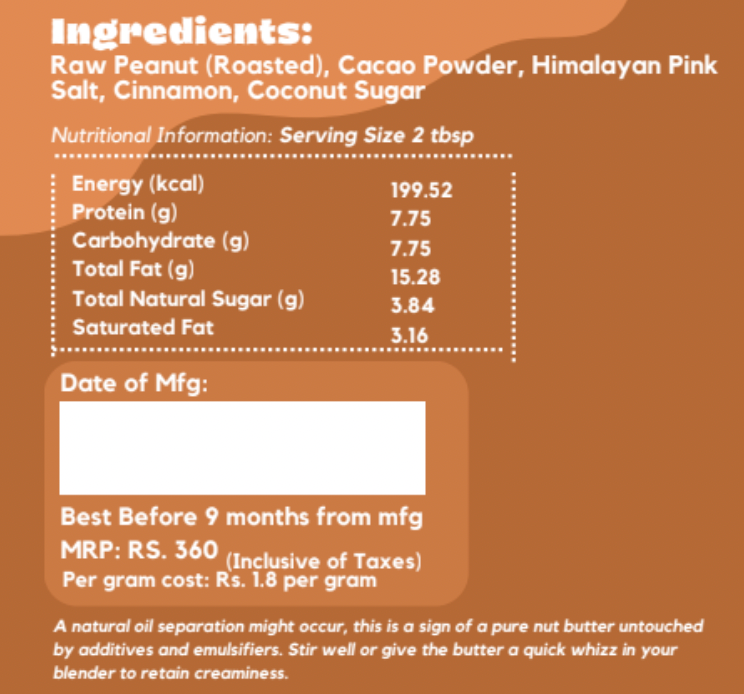 Spread | Cinnamon, Choco & Peanut Spread - Sweetened with Coconut Sugar - No Artificial Colours - Natures&