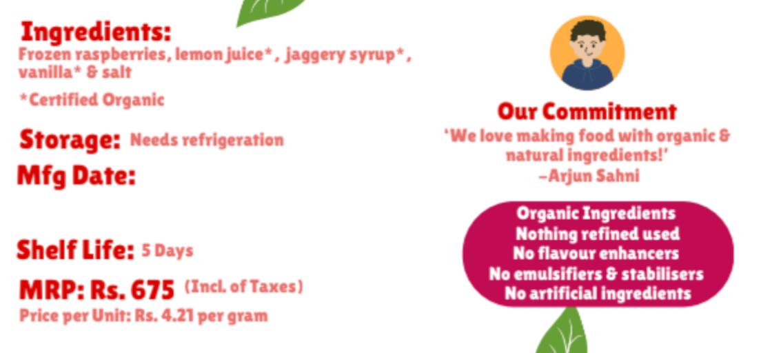 Raspberry Compote - Fresh – Made with Organic Ingredients – Vegan, Gluten Free & Refined Sugar Free – Nature’s Soul – 160gm