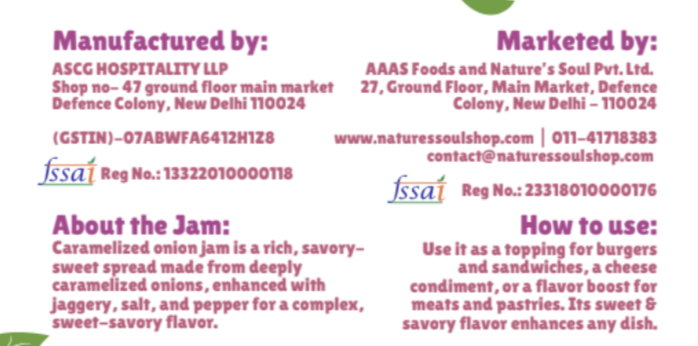 Caramelised Onion Jam - Fresh - Vegan, Gluten Free, Refined Sugar Free - Made with Organic Ingredients - Nature&