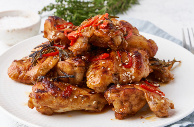 Classic American Hot Buffalo Wings (Chicken Wings) - Fresh - Gluten Free - Made with Organic Ingredients - Non GMO, Antibiotics & Hormone Free - 250gm