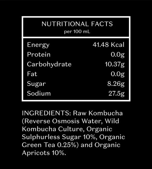 Kombucha | Ama Leh Apricot - Unpasteurized - Natural - No Artificial Flavor & Preservatives - Bhu - 250ml