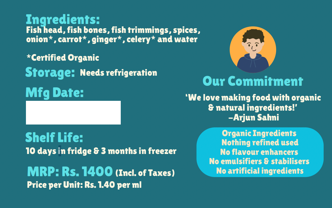 Wild Fish Stock - Made from River Sole - Cooked for 8-10 Hours - Gluten Free – Made With Organic Ingredients – Nature’s Soul – 1000ml