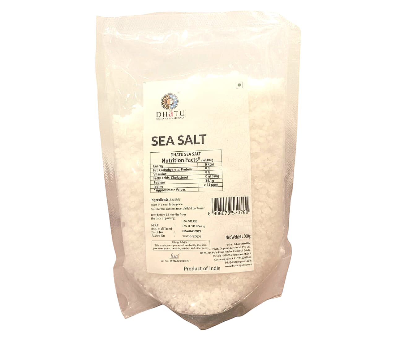 Salt | Sea Salt - Dhatu Organic - 500gm