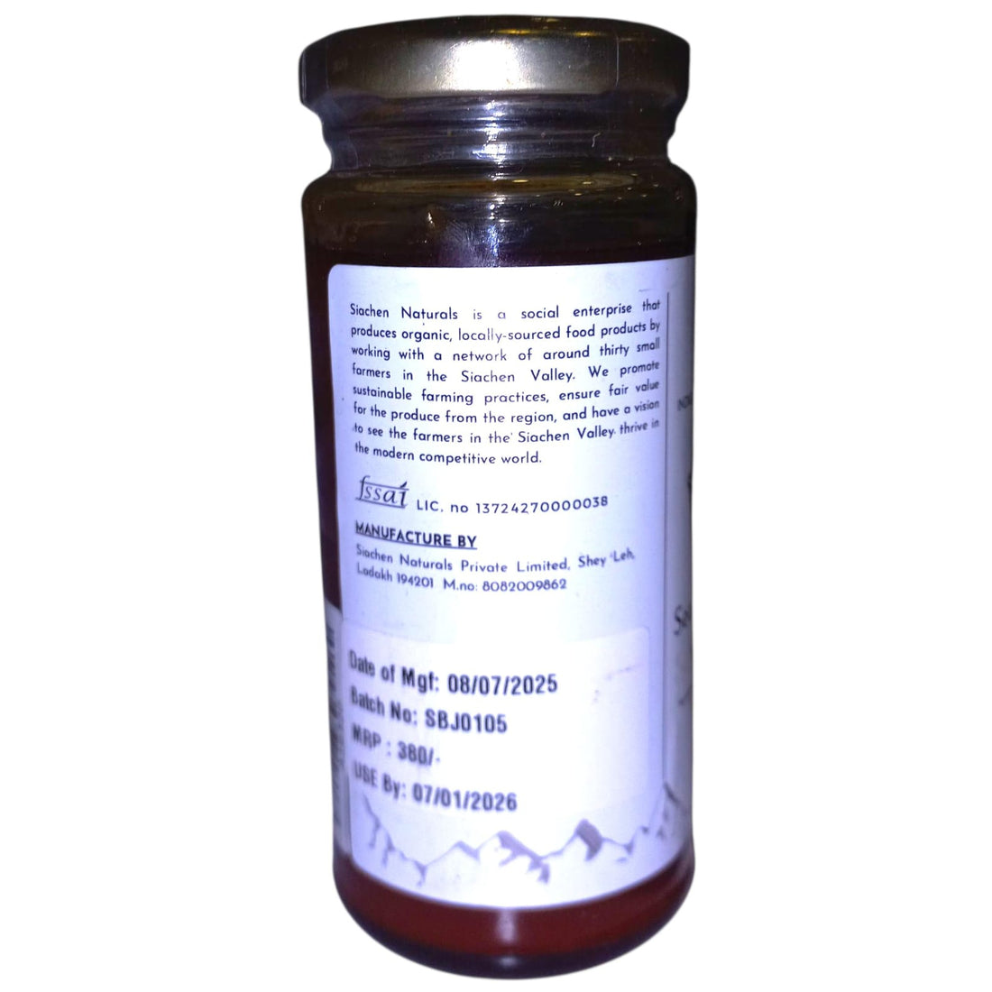 Jam | Seabuckthorn Jam - Ladakh - No Added Preservatives, Artificial Flavorings Or No Added Colour - Siachen Naturals - 250gm